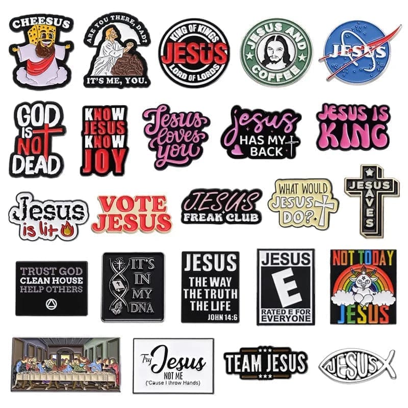 Jesus 'Crucifix Set of 7' Enamel Pin - Image 2