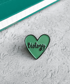 Alternative view of Heart 'Biology Love' Enamel Pin