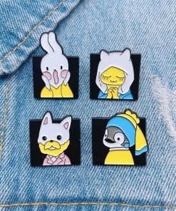 Alternative view of White Rabbit 'Awe' Enamel Pin