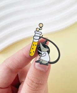 Alternative view of Science Experiment 'Mouse Test Tube' Enamel Pin