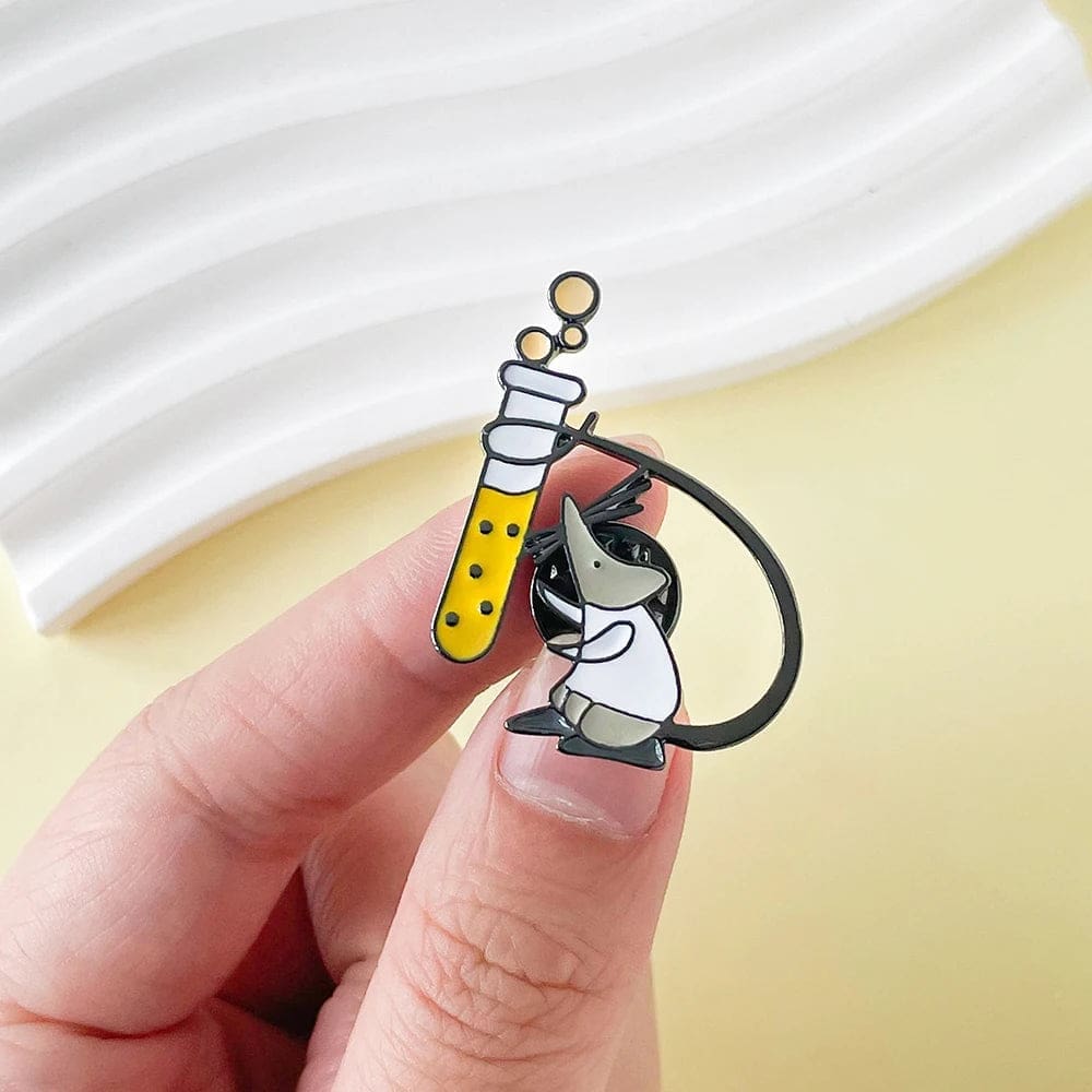 Science Experiment 'Mouse Test Tube' Enamel Pin - Image 2