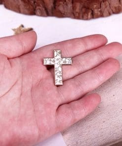 Alternative view of Religious 'Floral Cross' Enamel Pin