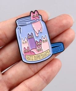 Alternative view of Little Kittens ‘Anti-Depressants’ Enamel Pin