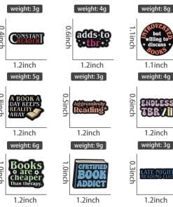 Alternative view of Book Lover 'Constant Reader' Enamel Pin