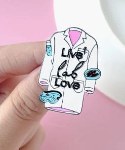 Alternative view of Laboratory Coat 'Live Lab Love' Enamel Pin