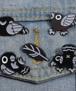 Alternative view of Black Crow 'Grumpy Bird' Enamel Pin