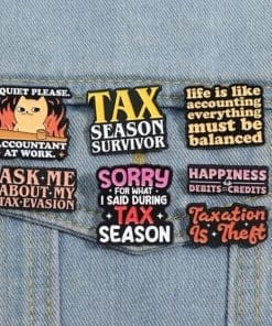 Alternative view of Tax 'Season Survivor' Enamel Pin