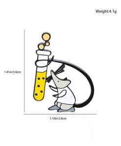Science Experiment 'Mouse Test Tube' Enamel Pin - Image 4