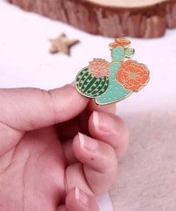 Desert Plant 'Flowering Cactus' Enamel Pin - Image 3