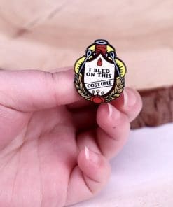 Alternative view of Sewing Enthusiast 'I Bled on This Costume' Enamel Pin