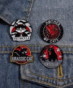Alternative view of Black Cat 'Mother of Cats' Enamel Pin