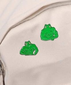 Alternative view of Frog 'Buff Muscle Man' Enamel Pin