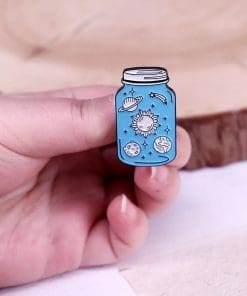 Alternative view of Space Jar 'Galaxy Planet' Enamel Pin