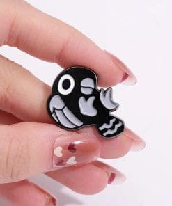 Alternative view of Black Crow 'Falling' Enamel Pin