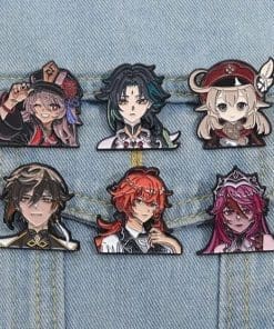 Alternative view of Genshin Impact 'Diluc Portrait' Enamel Pin
