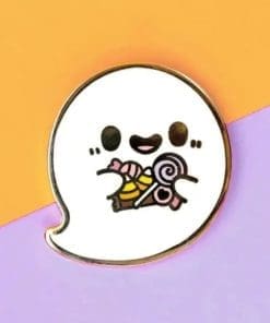 Alternative view of Trick or Treat 'Treat Yo' Self Ghost' Enamel Pin
