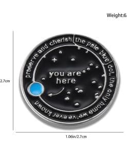 Pale Blue Dot 'Preserve And Cherish The Only Home We've Ever Known' Enamel Pin - Image 3