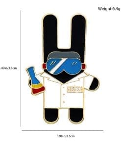 Black Rabbit 'Lab Chemist' Enamel Pin - Image 4