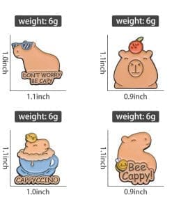 Alternative view of Capybara 'Sweet Mandarin' Enamel Pin