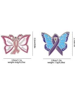 Butterfly 'Pink Ribbon | Love Hope Faith Strength'' Enamel Pin - Image 3