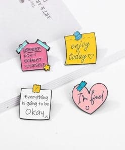 Alternative view of Sticky Note 'Reminder Don't Exhaust Yourself'' Enamel Pin