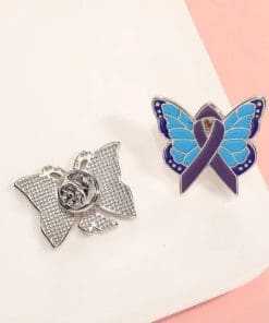 Butterfly 'Pink Ribbon | Love Hope Faith Strength'' Enamel Pin - Image 4