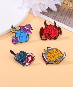 Alternative view of DnD 'Wizard Dice' Enamel Pin