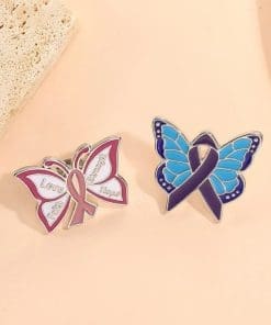Alternative view of Butterfly 'Blue Ribbon | Child Abuse Awareness' Enamel Pin