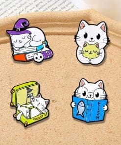 Alternative view of Sleeping Wizard Cat Enamel Pin