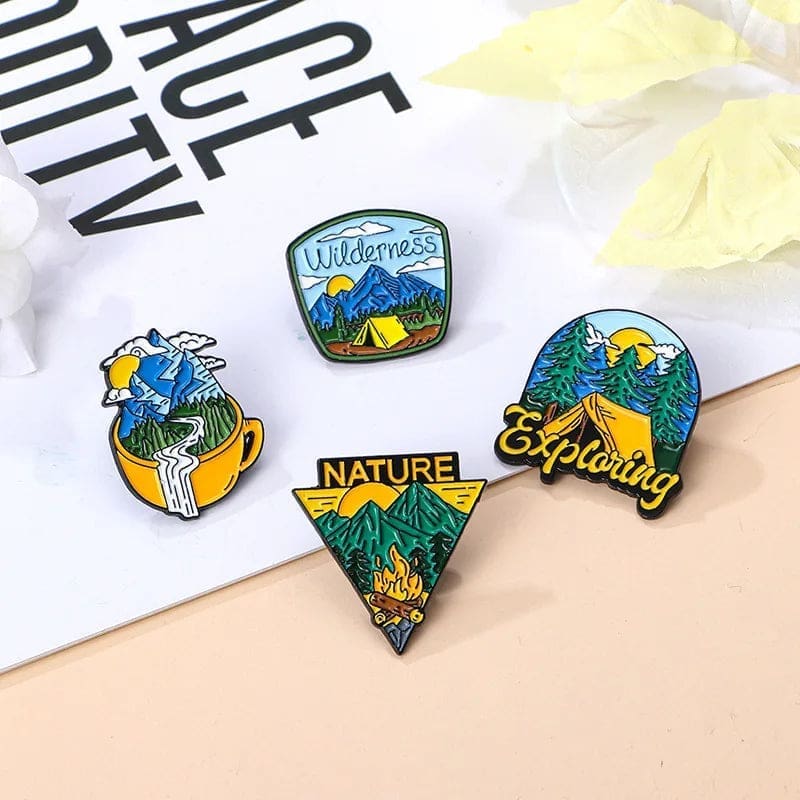 Exploring 'Forest Camping' Enamel Pin - Image 2