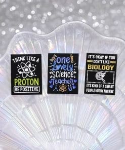 Alternative view of Science 'Think Like A Proton Be Positive' Enamel Pin