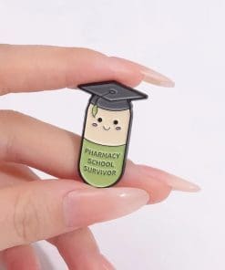 Alternative view of Vitamin Pill 'Pharmacy School Survivor' Enamel Pin