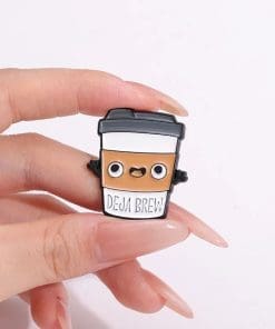 Alternative view of Cup of Coffee 'Deja Brew' Enamel Pin