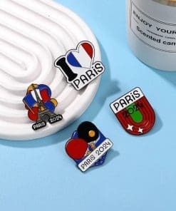 Alternative view of I Love Paris 'French Flag' Enamel Pin