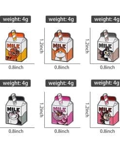 Alice in Wonderland 'Cheshire Cat Milk' Enamel Pin - Image 4
