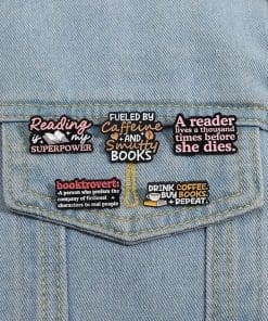 Alternative view of Booktrovert 'Person Who Prefers the Company of Fictional Characters to Real People' Enamel Pin
