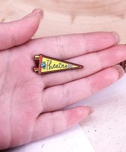 Alternative view of Clown Mask 'Theater Flag' Enamel Pin
