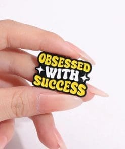 Alternative view of Positivity 'Obsessed With Success' Enamel Pin