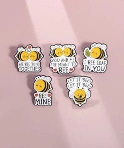 Alternative view of Chubby Bee 'Bee Mine' Enamel Pin