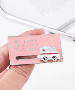 Alternative view of Slideable Ambulance 'Get In Loser We're Going to Save You' Enamel Pin