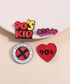 Alternative view of Retro '90's Heart' Enamel Pin