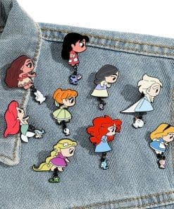 Alternative view of Set of 3 Princess 'Lilo | Moana| Merida Pendant' Enamel Pin