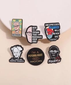 Alternative view of Theodor W. Adorno 'Here To Critique Your Inadequate Use Of Logic' Enamel Pin
