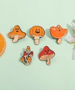 Alternative view of Halloween 'Elf Ghost Mushroom' Enamel Pin