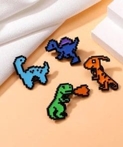 Alternative view of Dinosaur 'Parasaurolophus Pixel' Enamel Pin