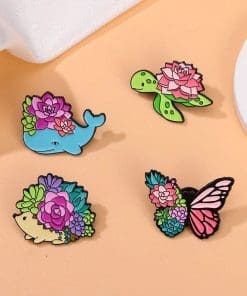 Succulent Hedgehog Enamel Pin - Image 3