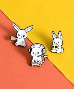 Serious Animal 'Set of 3 White Animals' Enamel Pin - Image 3