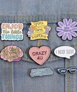 Alternative view of Inspirational 'Enjoy The Little Things' Enamel Pin