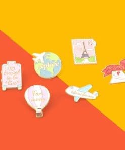 Alternative view of Travel World 'Explore' Enamel Pin