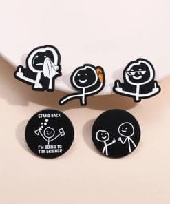 Stickman 'Stand Back I'M Going To Try Science' Enamel Pin - Image 4